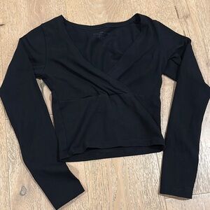 Brandy Melville Black V-Neck Blouse